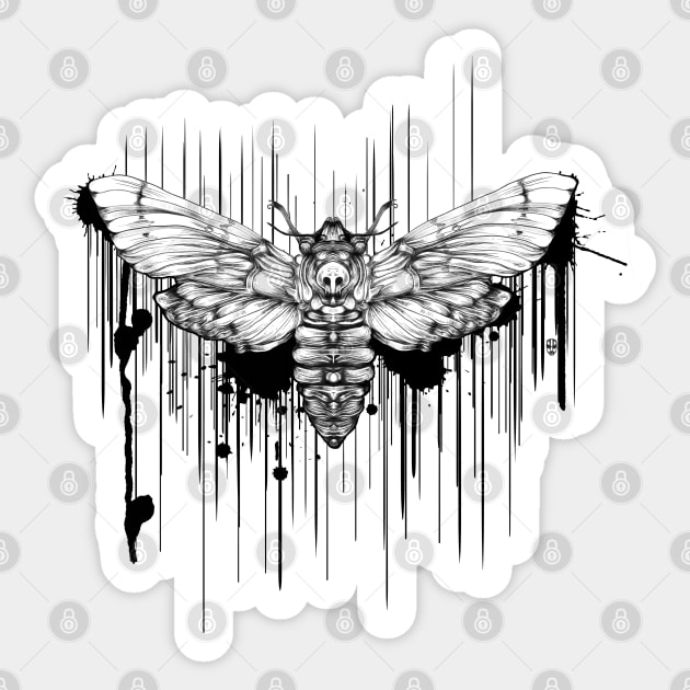 Ink Moth Sticker by fakeface